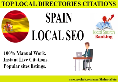 50 live spanish local citations backlinks for spain local seo listing
