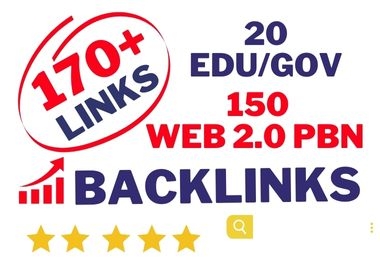 Exclusive Offer-170+ Backlinks 20 EDU/GOV 150+ Web 2.0 PBN Permanent Posts Boost SERP Rankings