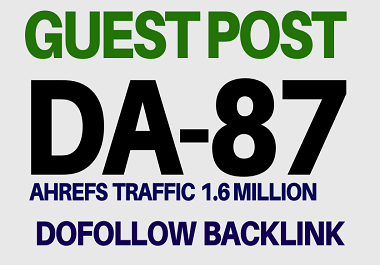 i will pubish your article on DA 87 blog website with 2 dofollow backlinks