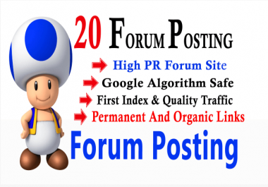 I will make unique 20 do follow forum Possting link on any forums