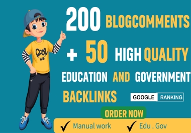 I will do 200 dofollow comments and 50 edu gov backlinks
