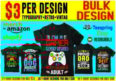 I will do typography and custom t shirt design for you