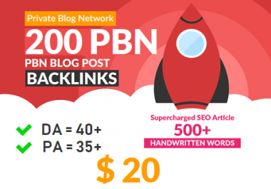 Amazing DA 40+ PA 35+ web 2.0 200 Powerful PBN 200 unique site