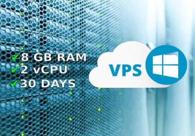 RDP Windows VPS for 1 Month - 8GB RAM - 2CPU - 100 GB SSD - Best Windows Rdp offer