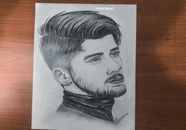 I will draw realistic pencil portrait from a photo in 24 hour