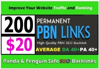 Build 200+ Backlink and 30+ Da 35+ PA DOFOLLOW and Homepage pbn with 200+ unique websile link