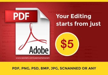 I will edit PDF or any document in 1 hour