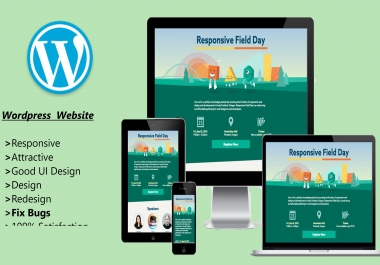 I will develope a responsive wordpress website and blog