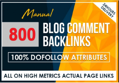 I will 800 Dofollow Blogcomment high DA Backlinks