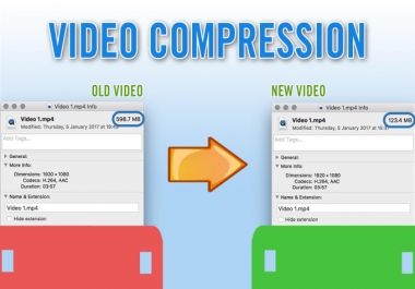 I will compress or reduce video size without quality loss just in 1 hour