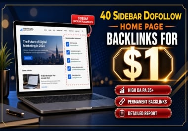 I will create 40 Sidebar backlinks On High DA 35+ sites