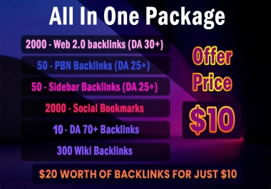 Cheapest All In One Backlinks Package for Fast Google Ranking