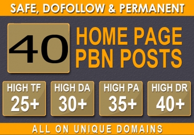 Build 40+ Backlink with 30+ Da 35+ PA DOFOLLOW and Homepage pbn with 40+ unique websile link