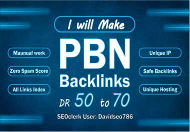 Make 20 Homepage Dofollow PBN Backlinks On DR 50 to 70+