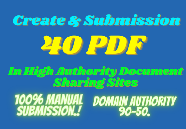 I will create and publish 40 PDF in high DA PA websites