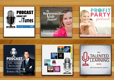 I will design Podcast cover art, logo