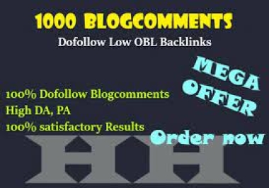 I will do 1000 high authority blog comment backlinks