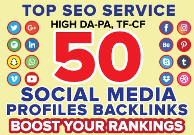 I will create 50 Dofollow social media profile backlinks