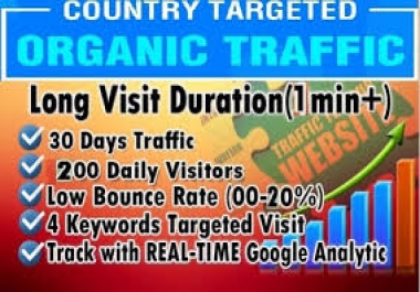 I will drive country targeted web traffic for 30 days