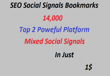 14,000+ Top 2 Powerful Platform Mixed Social Signals 7,000 web shares and 7,000 Pinterest