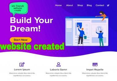 I will create a custom word press website design,  web development+seo