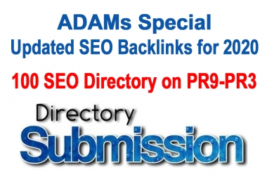 100 Seo Friendly Directory Submission Backlinks on PR9-PR3