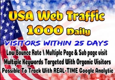 Super targeted USA traffic real Google organic web visitors for 25 days