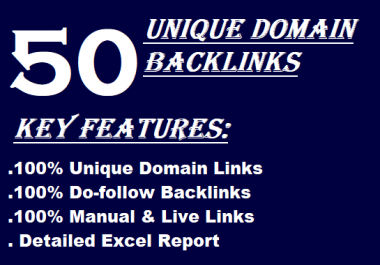 i will do 50 unique Domain backlinks high backlinks