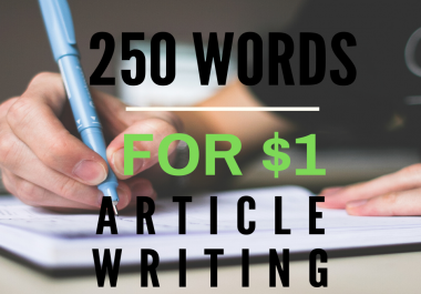 Experienced Writer Will Write A 250-Word Article For You