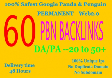 Build 60+ Backlink, web 2.0 and Dofollow with high DA/PA in your webpage with unique website