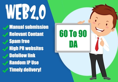 I will build 50 contextual web2.0 high quality seo dofollow manual backlinks