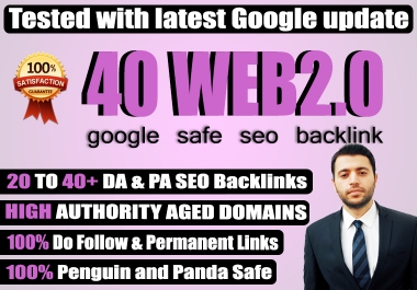 LIMITED TIME OFFER 40 High Quality all Dofollow high DA PA TF CF web2.0 Backlinks