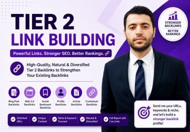 I will create powerful tier 2 backlinks for unlimited links