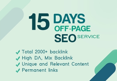 i will Help You To Get 1st Page On Google With 15 Days Off Page SEO backlinks Service
