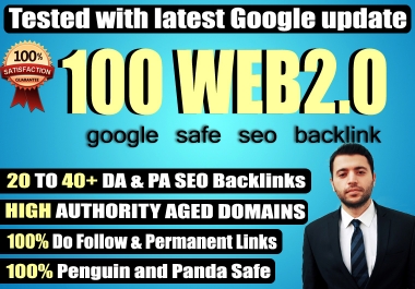 Provide 100+ Web 2.0 High TF CF DA PA 30-70 Dofollow Backlink to rank your site