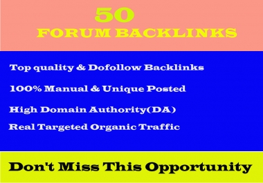 I will provide you 40 high quality dof0llow forum p0sting backlinks
