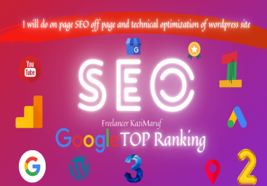 I will do on page SEO off page and technical optimization of wordpress site