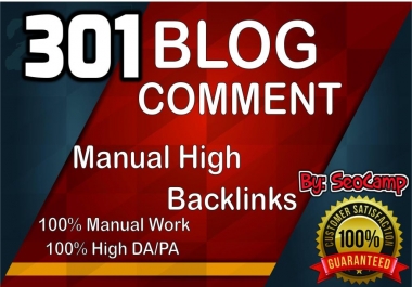 I will create 301 Blog Comments on Unique Domain With High DA PA