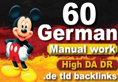 I will create 60 german backlinks on high quality. de TLD domain
