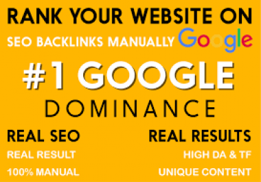 Your rank Website On TOP Google Rankings no 1 With Manually Whitehat Backlinks package
