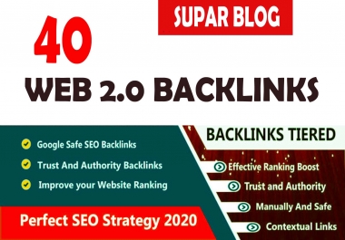 do 40 web 2 0 backlinks,  1300 tier2 SEO backlinks link building