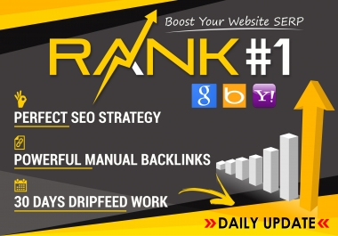 Ranking Your Website on Google First Page,  30 Days SEO Backlinks Manually