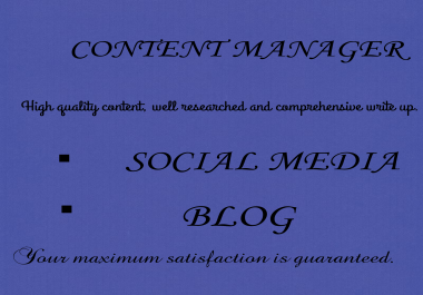 I will be your professional social media content manager