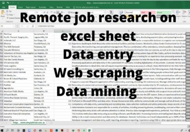 remote job search and data scrape