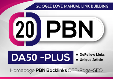 build permanent 20 PBNs DA 50 plus homepage dofollow backlinks off page seo