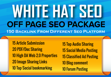 150 White Hat SEO Mix Backlinks Package
