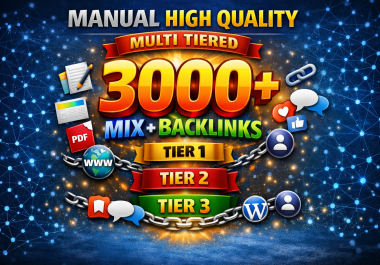 1 RANK STRATEGY 2026,  Manual High Quality 3000+ MIX + BACKLINKS High PA DA CF TF