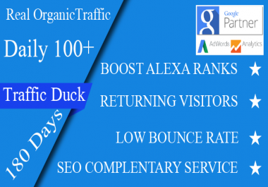 Real organic traffic daily 100+ visitors to your site for 6 months none stop