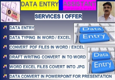 Data Entry Typing Data within 2 hours 5 pages