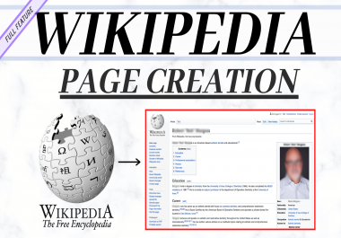 Create approved Wikipedia page biography for individua or company